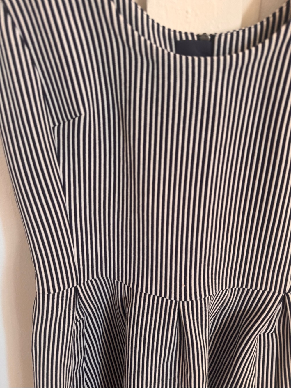 Banana Republic Navy & White Striped Sleeveless Fit-and-Flare Dress - Picture 3 of 5